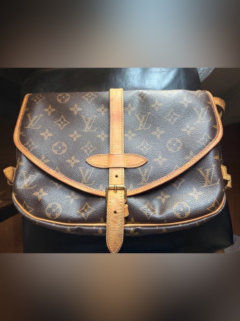Louis Vuitton Samur 30 Monogram Canvas Messenger Bag in Brown and Tan